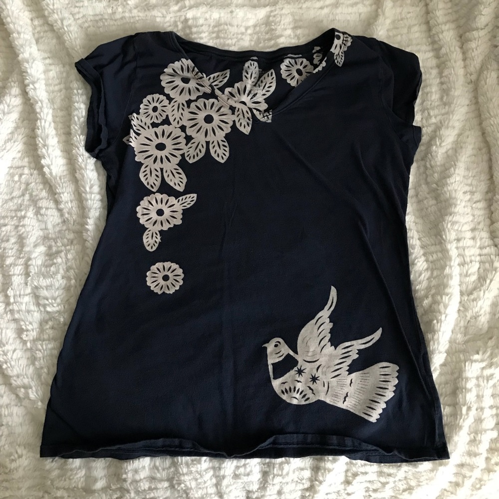 Lucky Brand Bleach Design T-shirt